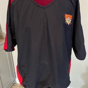 Cooperstown Embroidered Navy Blue & Red Coaches Jacket Med